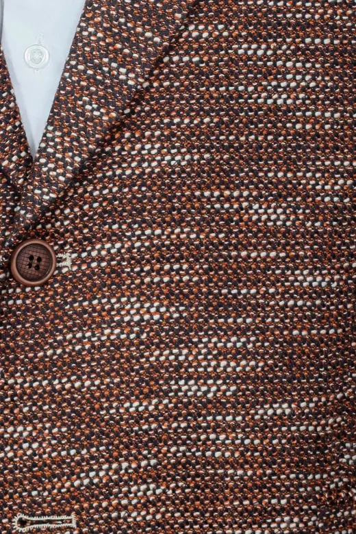 Desenli Slim Fit Spor Kahverengi Erkek Ceket - Wessi