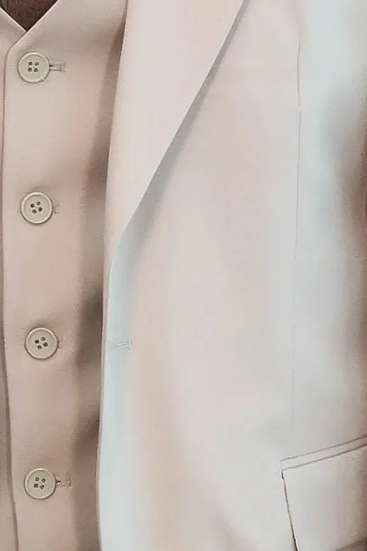 Desensiz Yelekli Slim Fit Açık Kahverengi Erkek Takım Elbise - Wessi
