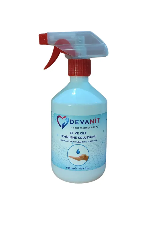 Devanit dezenfektansetbuklet El Ve Cilt Temizleme Solüsyonu 500 Ml + Hijyenik Jel 50 Ml Dezenfektan Set