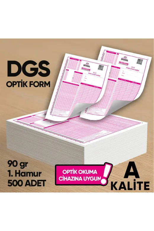 DGSoptik500FRM4052 Dgs Deneme Sınavları İçin 500 Adet (90.gr) Optik Form - Optik Okuma Uyumlu