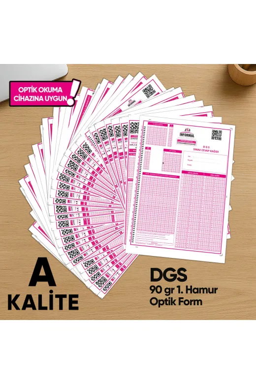 DGSoptik500FRM4052 Dgs Deneme Sınavları İçin 500 Adet (90.gr) Optik Form - Optik Okuma Uyumlu