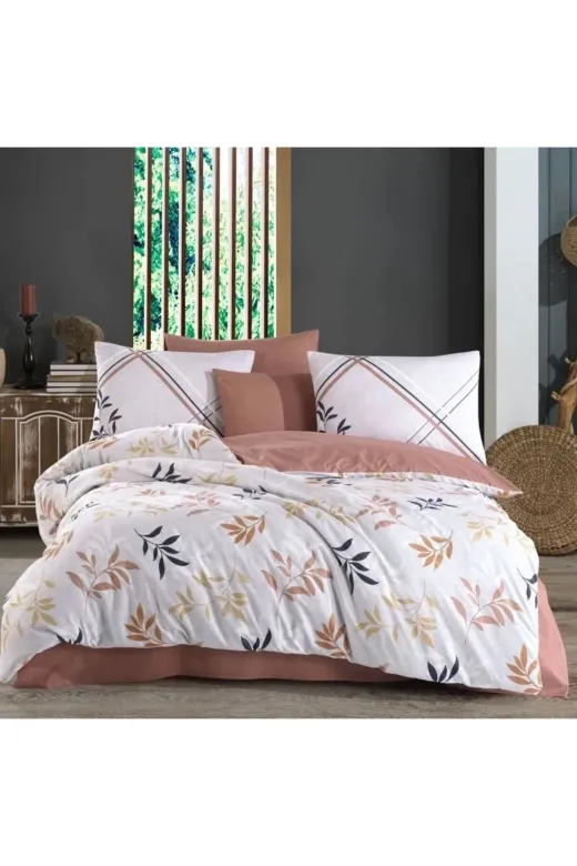 DGY STORE 175622 Hobby Çift Kişilik Ranforce Nevresim Takımı Belen Kahve