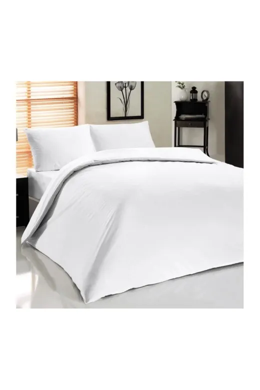 DGY STORE 177826 Nevresim Dünyası Otel Tipi Çift Kişilik Nevresim Takımı Beyaz