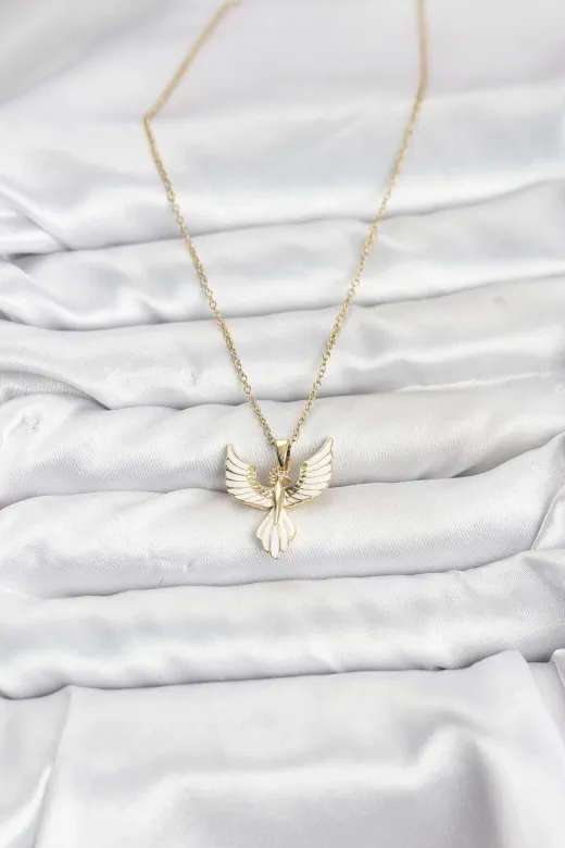 DGY STORE EmrBXebBKO10879 316L Çelik Zincir Gold Renk Anka Kuşu Model Kadın Kolye