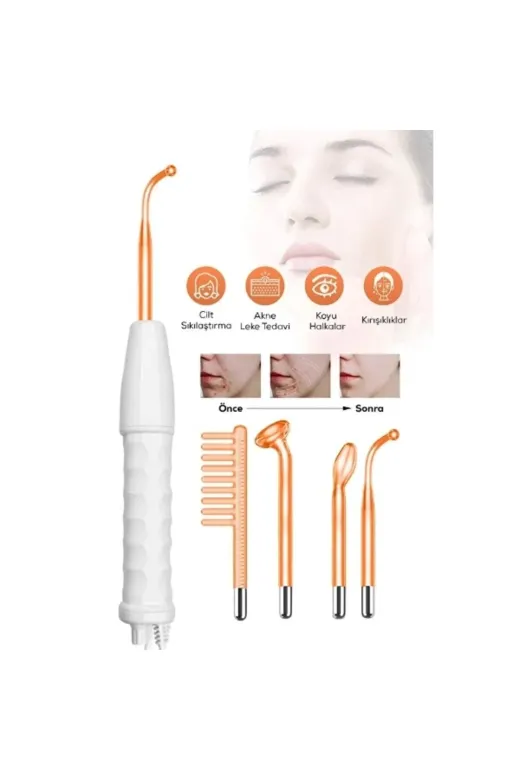 DGY STORE EmrK75T98573 4 Başlıklı Yüksek Frekanslı Cilt Bakım Analiz Cihazı