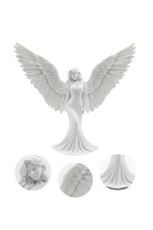 DGY STORE EmrTDUCZZZMELEKİNSAN-2 Estetik Melek Kadın Figürlü 3D Dekoratif Biblo Modern Salon Dekoru