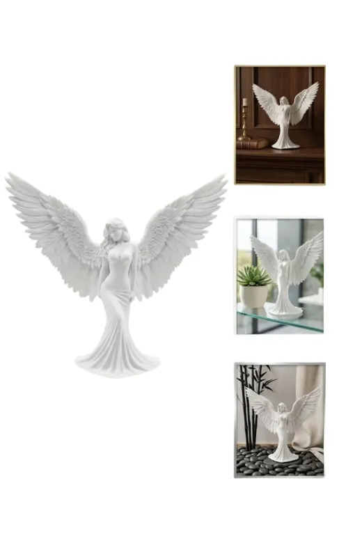 DGY STORE EmrTDUCZZZMELEKİNSAN Dekoratif Melek İnsan Figürlü 3D Heykel Biblo Modern Ev Dekoru