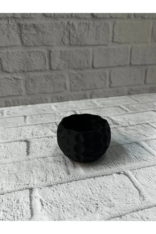 DGY STORE EmrTDXUCZZMİNİSİYAHSAKSI-1 5 Cm Küçük Siyah Saksı Minimal Tasarım Sukulent Ve Kaktüs Saksısı