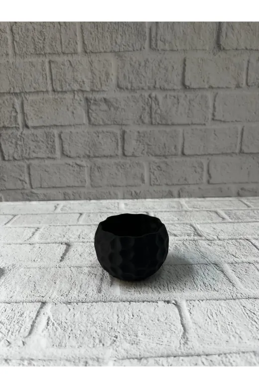 DGY STORE EmrTDXUCZZMİNİSİYAHSAKSI-1 5 Cm Küçük Siyah Saksı Minimal Tasarım Sukulent Ve Kaktüs Saksısı