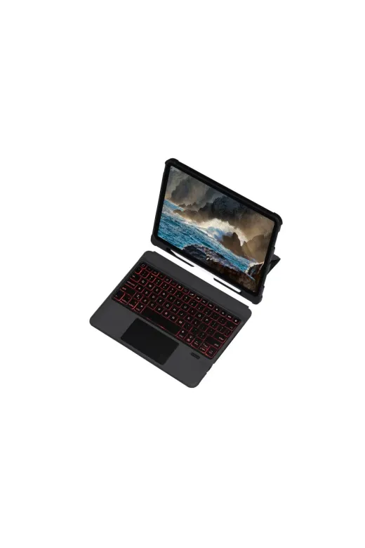 DGY STORE mptelA047-28620 T5206D İpad 10.2 (7.nesil) Kılıf İnter Ledli Klavyeli Tablet Kılıfı - Siyah
