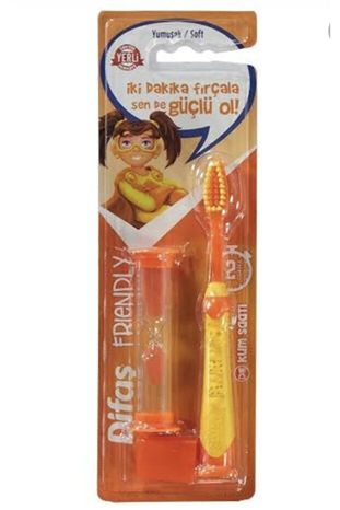 Difaş wWPI14Ayhb Çocuk Diş Fırçası Frıendly Kum Saatli Yumuşak/soft Turuncu