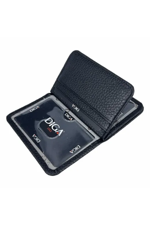 DİGA Dga1169S Diga 1169 Hakiki Deri Minimal Kartlık Siyah