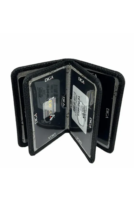 DİGA Dga1169S Diga 1169 Hakiki Deri Minimal Kartlık Siyah