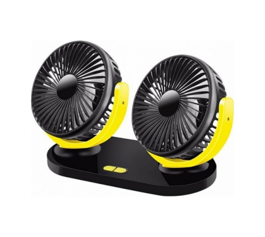 Diğer 109683629 Nkt Group 7600 3 Kademeli Çift Başlı 360 Dönebilen Araç Fanı Oto Fan Vantilatör Usbli İle Uyumlu