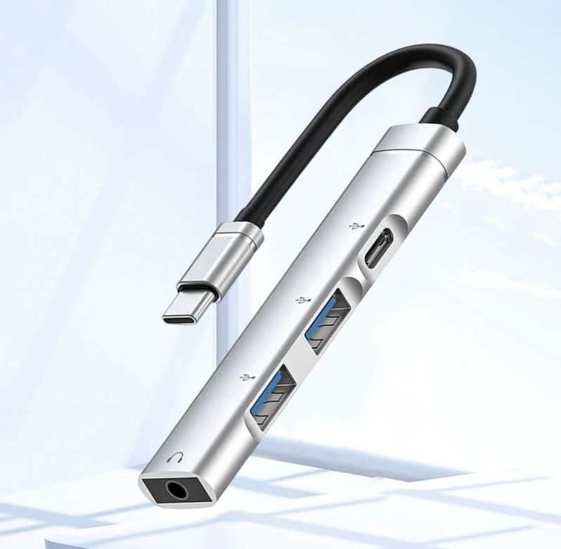 Diğer 109683894 Ses Kartlı Usb Hub Çoklayıcı Adaptör 4 İn 1 Ses Kartlı Usb/type-C To Usb 3.0, Usb C Ve 3.5Mm Jak Çıkışlı Uyumlu Çevirici Adaptör Çok Portlu Çoklayıcı 4In1 Usb Hub Gümüş Renk Zr615