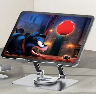 Diğer 109684567 Tablet Standı 360 Dönen Metal Masaüstü Açılı Katlanabilir Tablet Tutucu Stant