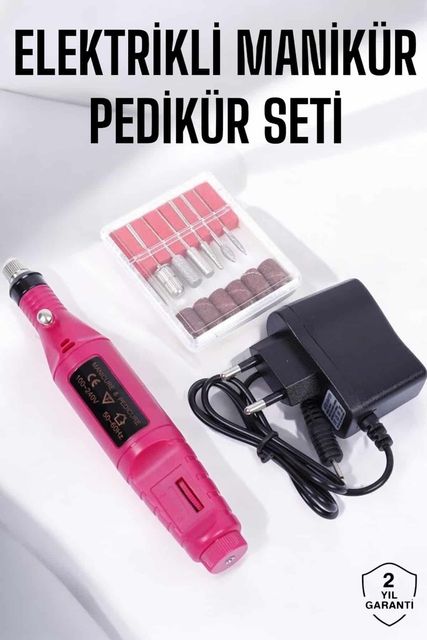 Diğer 111480949 Elektrikli Manikür Pedikür Törpü Seti Protez Tırnak Nasır Temizleyici