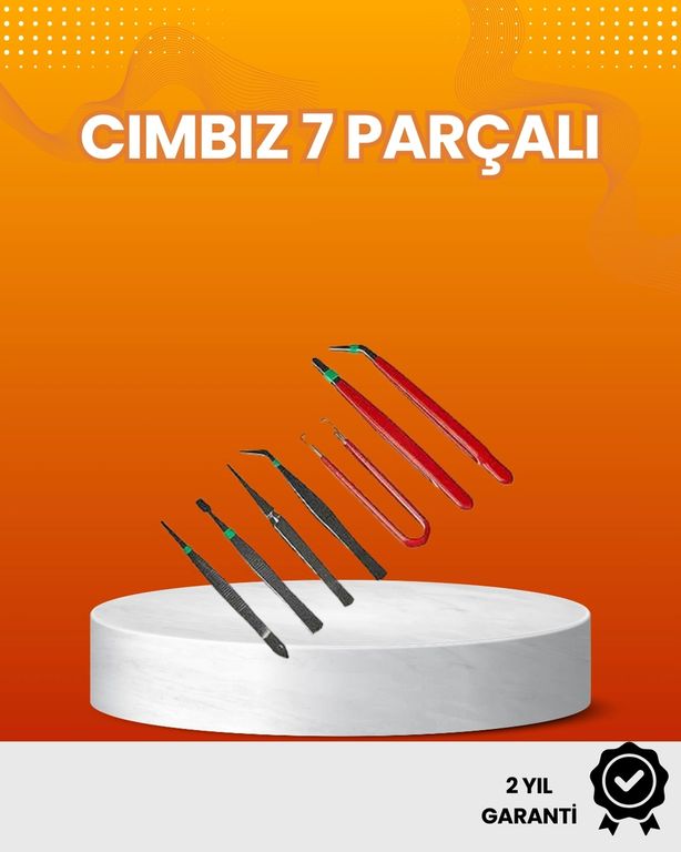 Diğer 114328693 7 Li Hassas Uçlu Cımbız Seti Antistatik Esd Kaplamalı Profesyonel