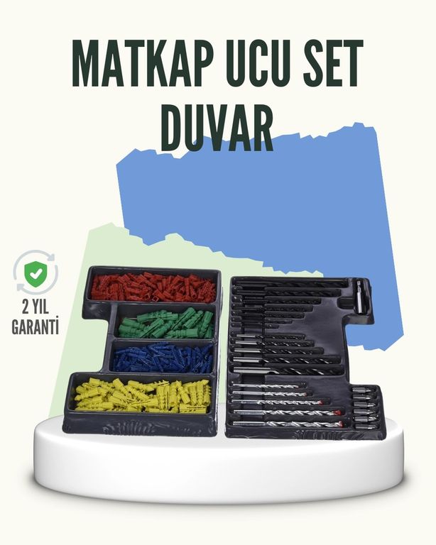 Diğer 114877969 Matkap Ucu Seti 24 Parça Organizer Kutulu Ahşap Metal Beton Uyumlu