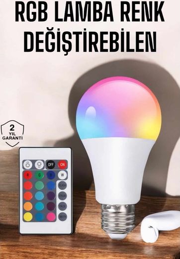 Diğer 115618484 Led Ampul Enerji Dostu Rgb Işıklı 100W Led Işık