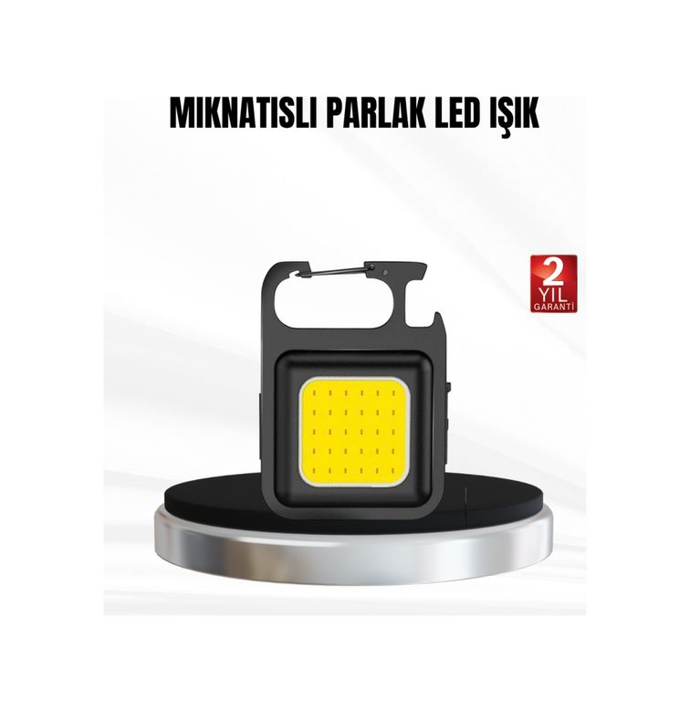 Diğer 116869818 Şarjlı Cob Led Anahtarlık Fener 4 Modlu, Manyetik Ve Katlanabilir Standlı
