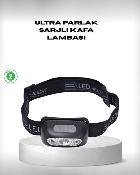 Diğer 116875949 Gece Balıkçılığı İçin Ultra Parlak Şarjlı Kafa Lambası 4 Işık Modu + Usb Şarj