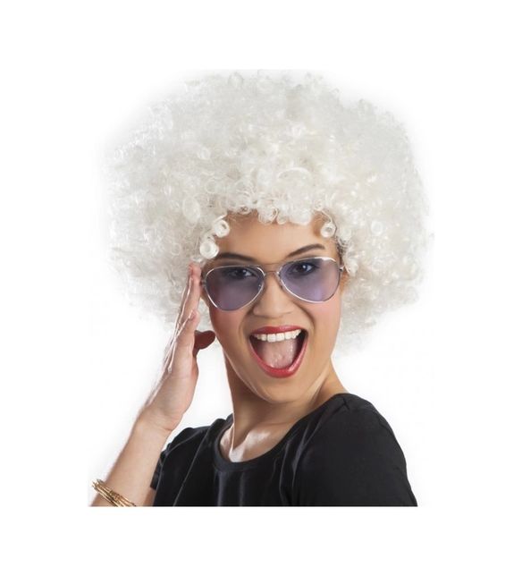 Diğer 119852986 Mey İthalat Beyaz Renk Kıvırcık Afro Bonus Peruk