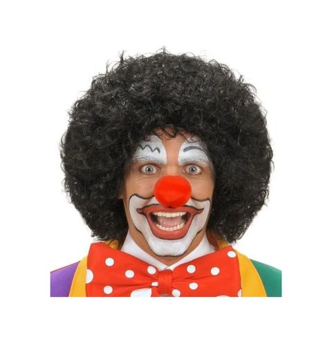 Diğer 119853069 Mey İthalat Siyah Renk Kıvırcık Afro Bonus Peruk Saç Ve Kırmızı Sünger Burun Seti