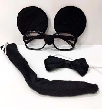 Diğer 119853527 Mey İthalat Mickey Mouse Gözlüğü Papyonu Kuyruğu Seti