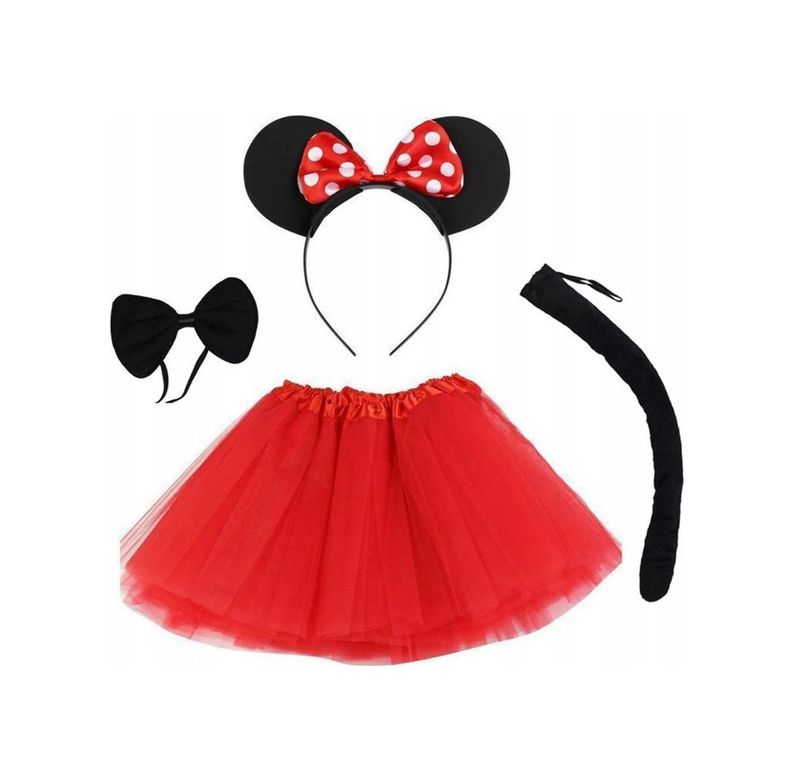 Diğer 119853638 Mey İthalat Minnie Mouse Kostüm Seti Etek Taç Kuyruk Papyon Gösteri Seti
