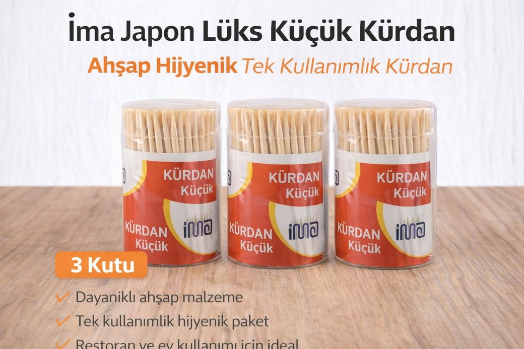 Diğer 120149378 İma Japon Lüks Küçük Kürdan Ahşap Hijyenik Tek Kullanımlık Kürdan 3 Adet
