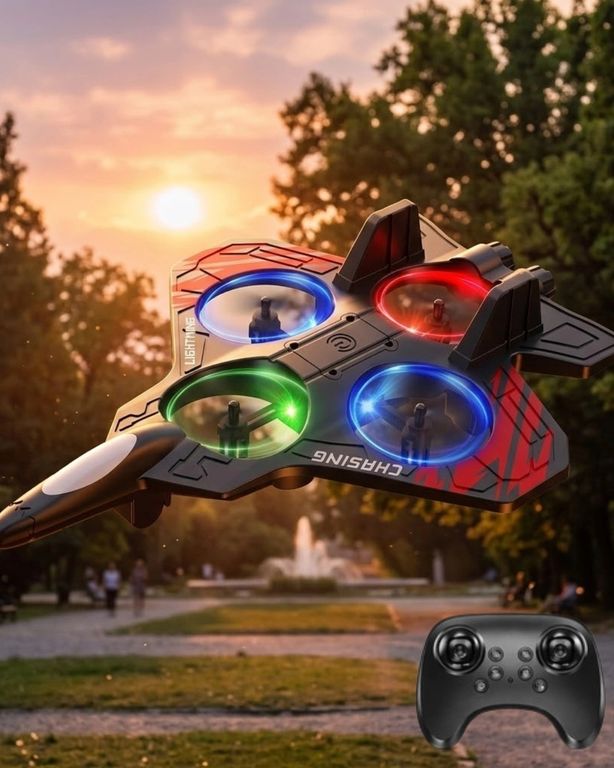 Diğer 121116046 Uzaktan Kumandalı Drone Uçak Led Işıklı 360 Derece Akrobatik Hareket Özellikli