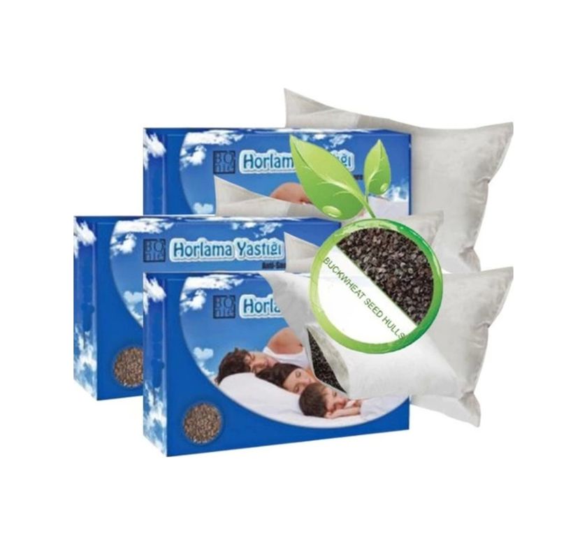 Diğer 121696889 Süper Bonie Gürültüsüz Uyku Yastığı 3 Adet Karabuğday Yastığı 50X70Cm