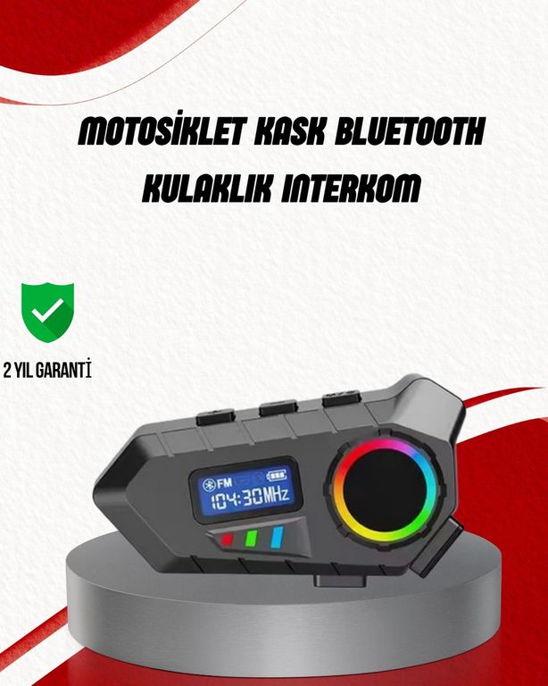 Diğer 122104852 Mey İthalat Suya Dayanıklı Bluetooth İnterkom 5.4 Hoparlör 500Mah Batarya Ve Fm Radyo Özellikli