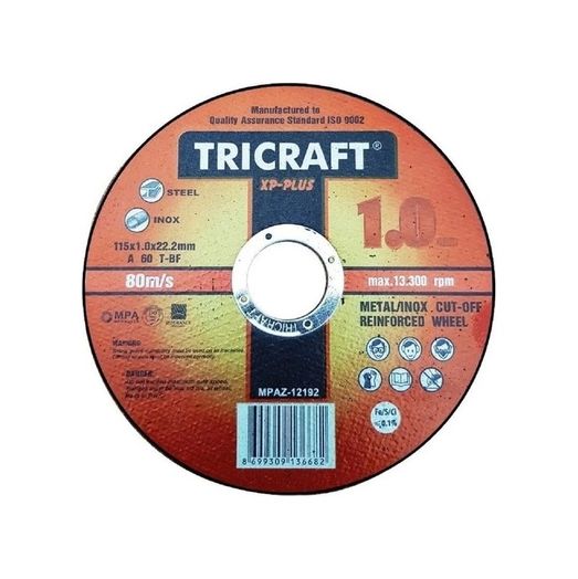 Diğer 122105337 Mey İthalat Meşem Trıcraft X Plus 115X1X22.23 Mm Inox Kesici Taş 25 Adet Meşem-3301