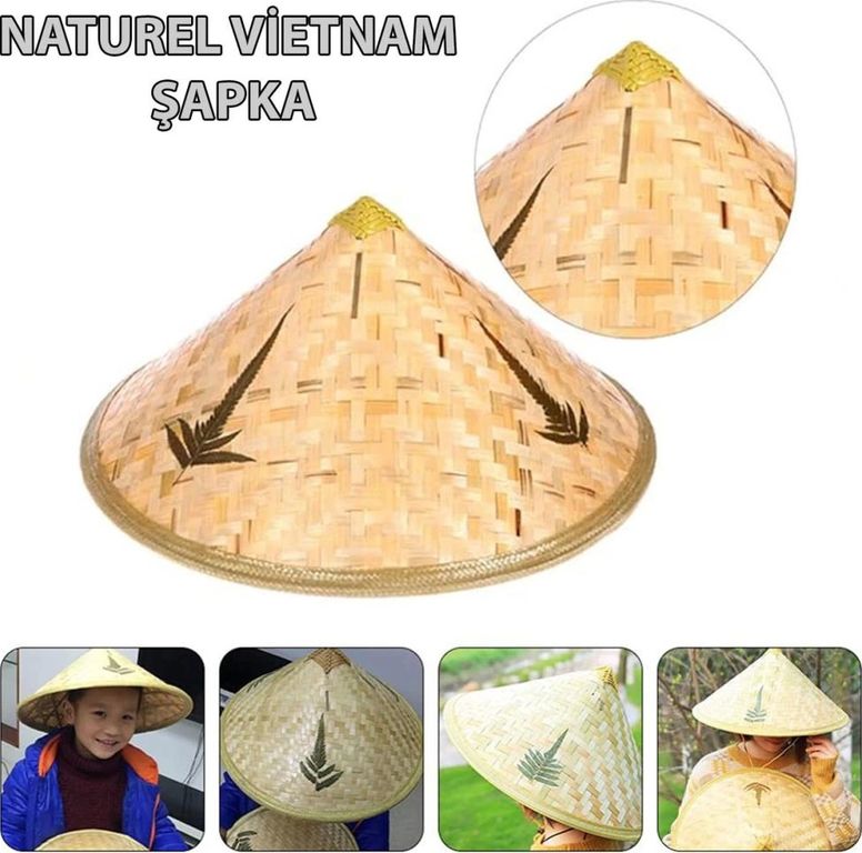 Diğer 122105388 Mey İthalat Naturel Renk Cambodia Kamboçyalı Vietnam Şapkası Pvc Hasır