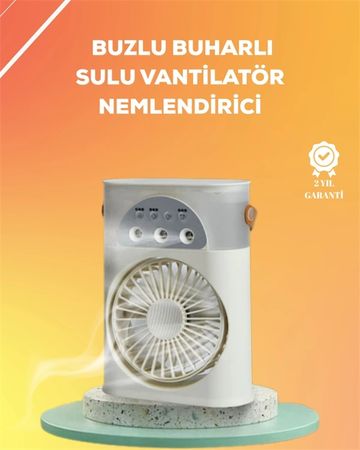 Diğer 123779951 Mey İthalat Mini Klima Fan Usb'li, 7 Renk Gece Işığı, 3'ü 1 Arada Fonksiyon