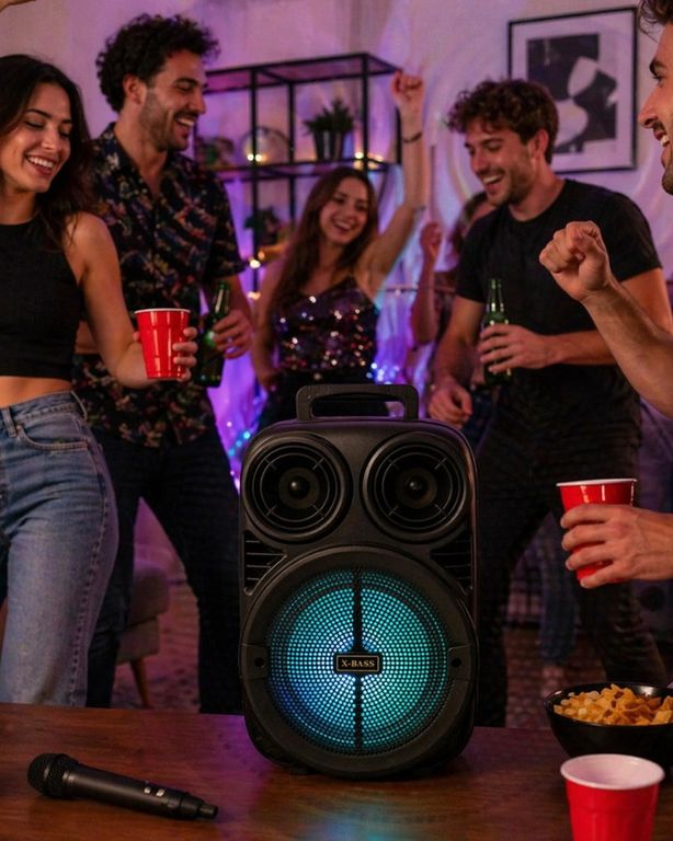 Diğer 124834049 Kablosuz Karaoke Hoparlör Mikrofonlu Rgb Işıklı 6.5 İnç Bluetooth Speaker Taşınabilir