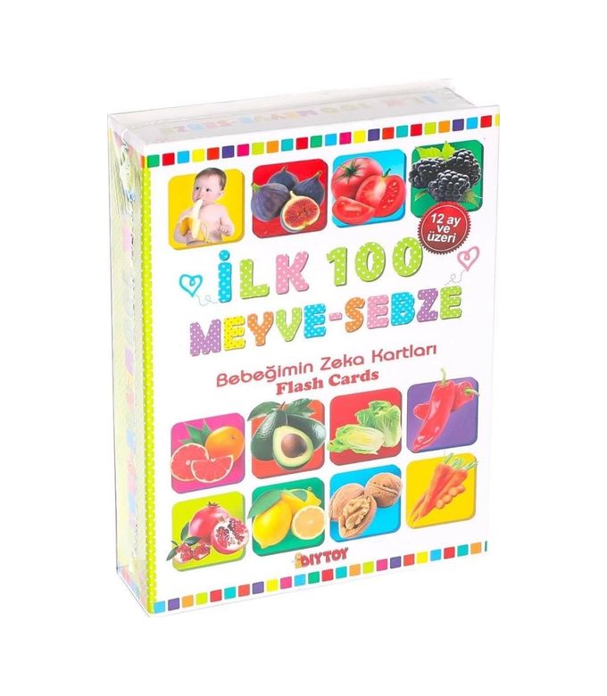 Diğer 124952239 Mey İthalat 1765 Flash Card İlk 100 Meyveler Eğitici Kartlar