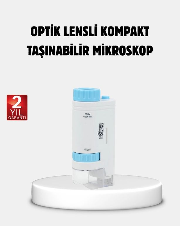 Diğer 124971538 Mey İthalat Taşınabilir Eğitim Mikroskobu 80X 200X Led Işıklı Ve Darbeye Dayanıklı