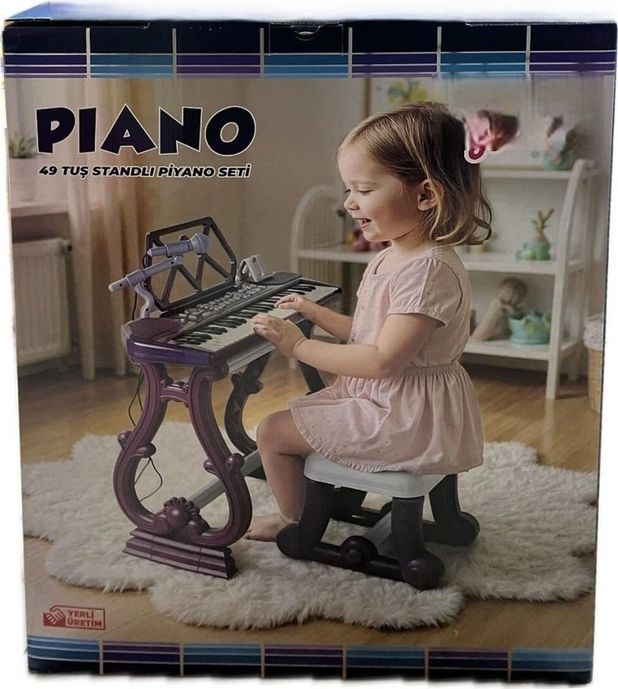 Diğer 124979589 Mey İthalat Urt034-003 Ayaklı 49 Tuş Piano Org - Mor