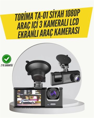 Diğer 125022468 Mey İthalat Ta-01 3 Kameralı 1080P Araç Kamerası Siyah