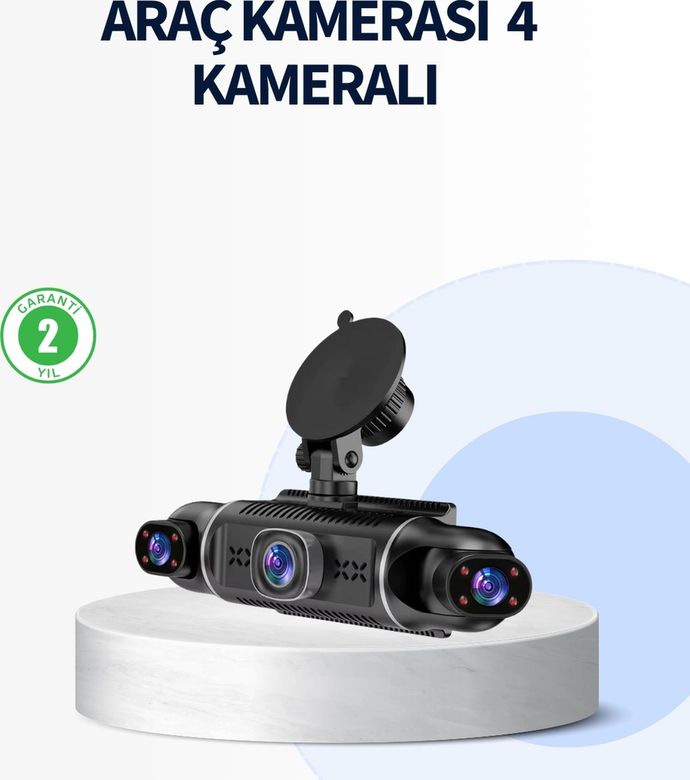 Diğer 125022750 Mey İthalat 4 Kameralı Araç İçi Kamera 1080P Gps Takip Wifi Gece Görüşlü