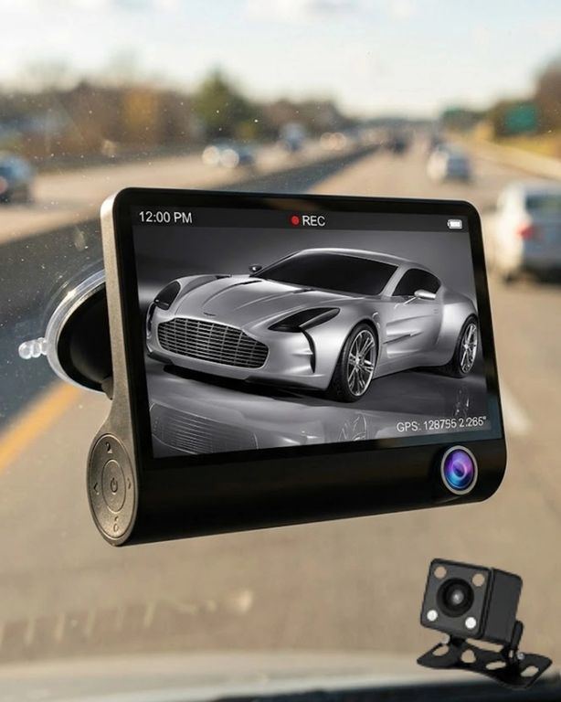 Diğer 125022929 Mey İthalat Araç Dvr Kamera Çift Lensli 4 İnç Ekranlı G Sensörlü