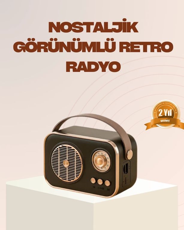Diğer 125023929 Mey İthalat Retro Bluetooth Radyo Nostaljik Tasarım, Tf Kart Ve Usb Destekli