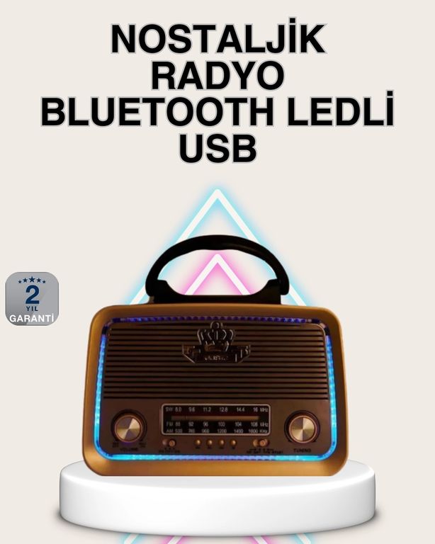 Diğer 125025903 Mey İthalat Ahşap Nostaljik Radyo Bluetooth Usb Sd Kart Destekli