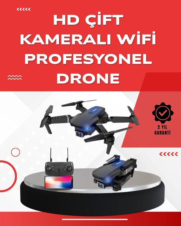 Diğer 125029114 Mey İthalat 2.4G 4Ch Katlanabilir Drone 100 Metre Uçuş Mesafeli