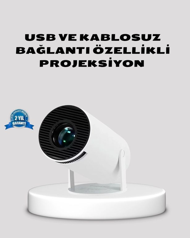 Diğer 125044343 Mey İthalat Hdmı Usb Bağlantılı 4K Destekli Taşınabilir Projeksiyon Cihazı