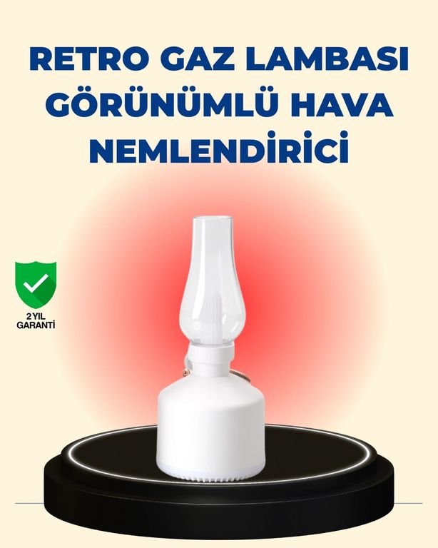 Diğer 125052780 Mey İthalat Kablosuz Retro Buhar Makinesi Gaz Lambası Tasarım Ledli Difüzör Çok Renkli