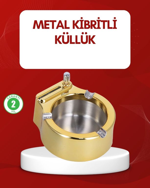 Diğer 125056244 Mey İthalat Metal Küllük Gizli Ateşleme Sistemli Şık Tasarım